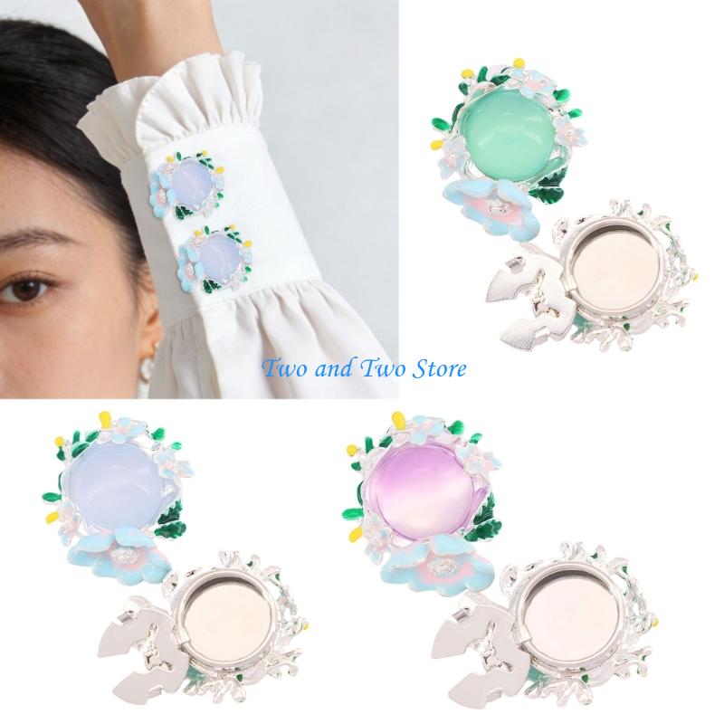 Women'S Formal Wear Accessories - HX6F 4 ชิ้น/แพ็คกระดุมข้อมือรูปดอกทิวลิปพร้อมปุ่มเคลือบเคลือบครอบคลุมอุปกรณ์เสริมสำหรับผู้หญิงสวมใส่อย่างเป็นทางการ