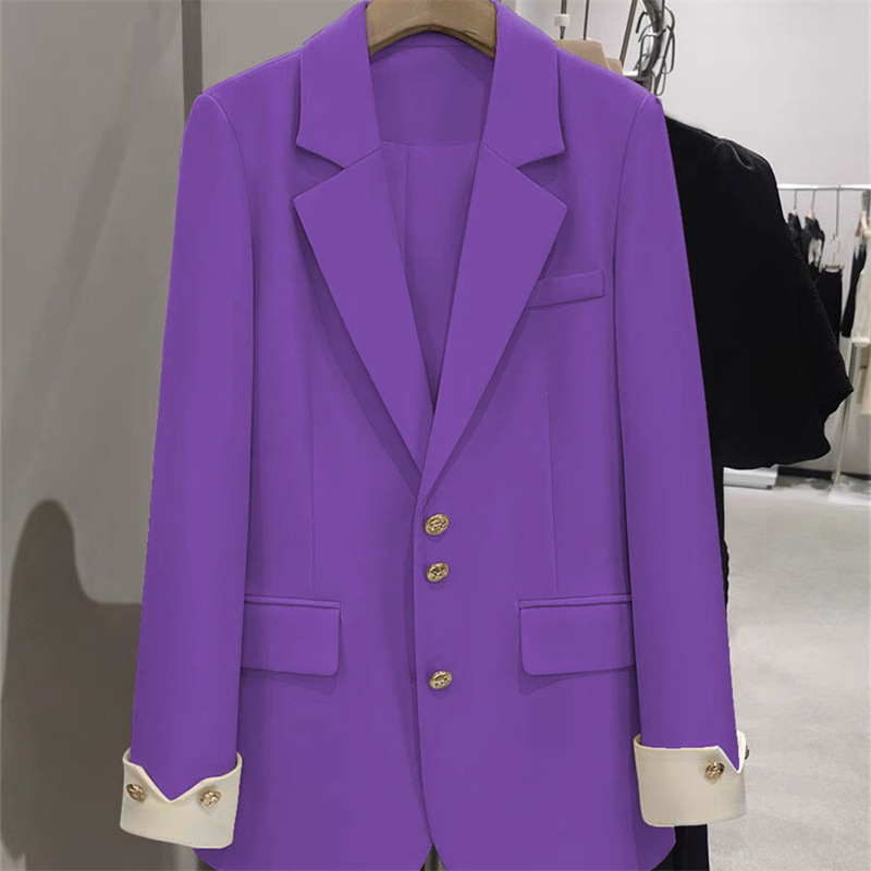 Formal Winter Wear Women Jacket - แฟชั่นสุภาพสตรี Blazer บล็อกสีแขนยาวหญิงธุรกิจทํางานอย่างเป็นทางการเสื้อสูทฤดูใบไม้ผลิฤดูใบไม้ร่วงผู้หญิง Outerwear