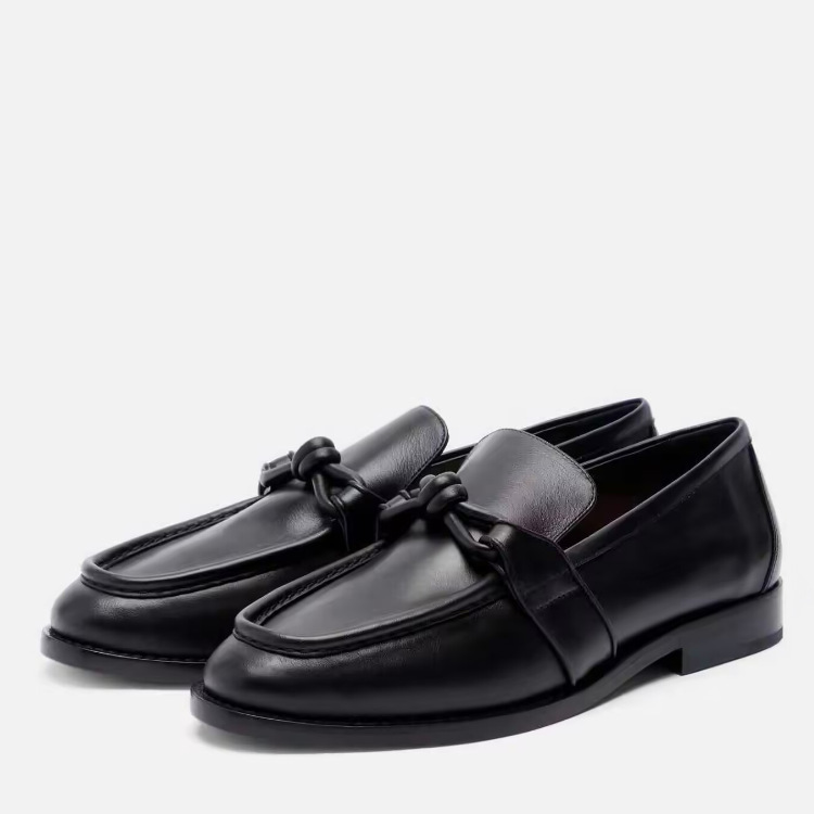 Formal Women Daily Wear Shoes - รองเท้าโลฟเฟอร์หนังผู้หญิง แต่งดีเทลปม แบบสวม หัวเหลี่ยม สำหรับใส่ทำงานออฟฟิศ ใส่ได้ทุกวัน