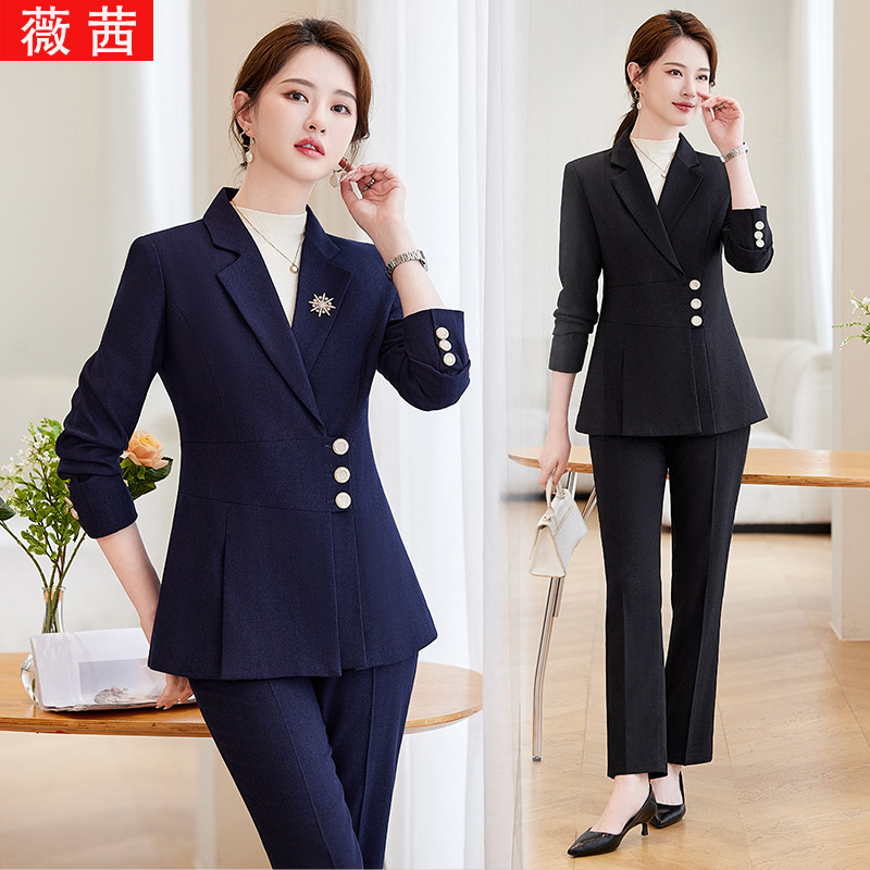 Women Formal Wear Shirt And Pant - ชุดสูทสำหรับผู้หญิง, ชุดสูทธุรกิจสำหรับฤดูใบไม้ผลิและฤดูใบไม้ร่วง, เสื้อเบลเซอร์ทันสมัยและสง่างาม, ชุดทำงานที่ให้ความรู้สึกหรูหรา