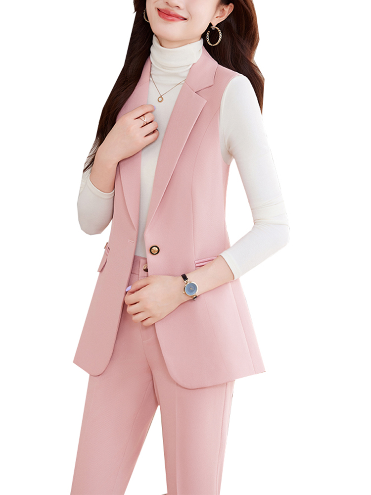 Women Formal Wear Shirt And Pant - ชุดสูทกางเกง2ชิ้นสีขาวสีกากีสีชมพูสีดำสำหรับผู้หญิงชุดทำงานชุดทำงานแบบทางการสำหรับผู้หญิง