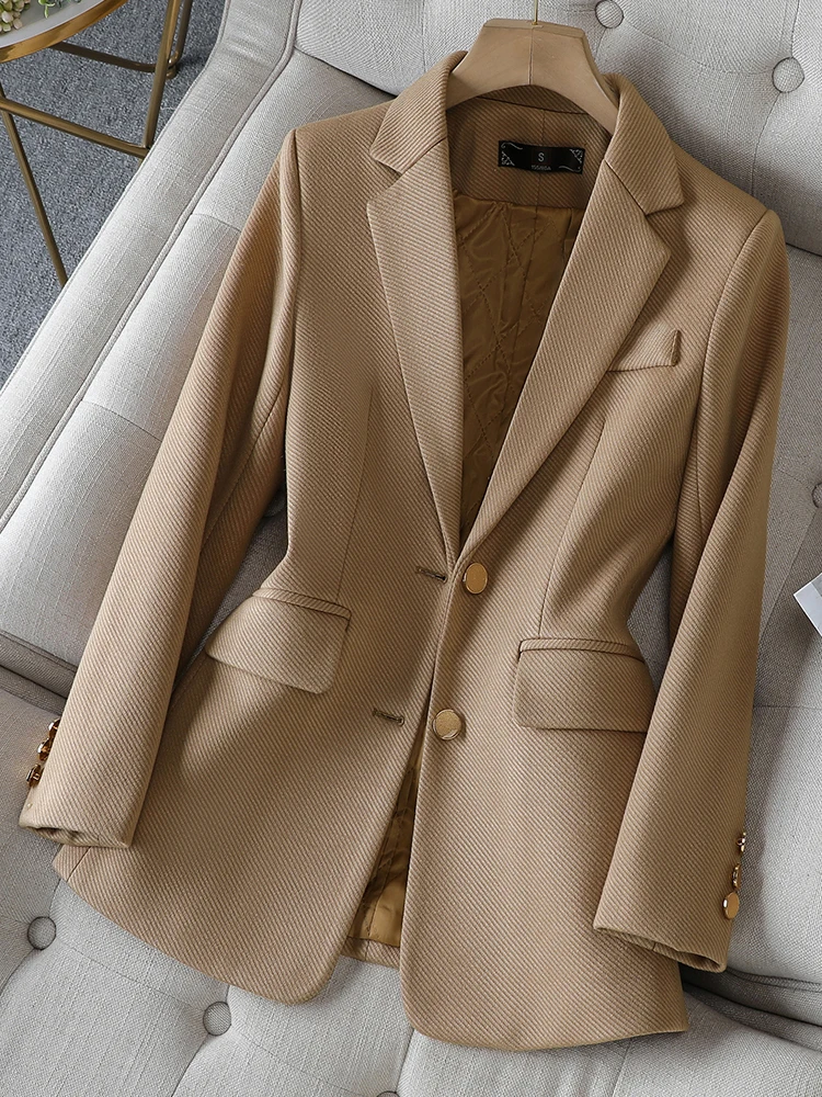 Formal Winter Wear Women Jacket - เสื้อเบลเซอร์แฟชั่นผู้หญิง สีเขียว ดำ คากี แขนยาว สำหรับทำงาน