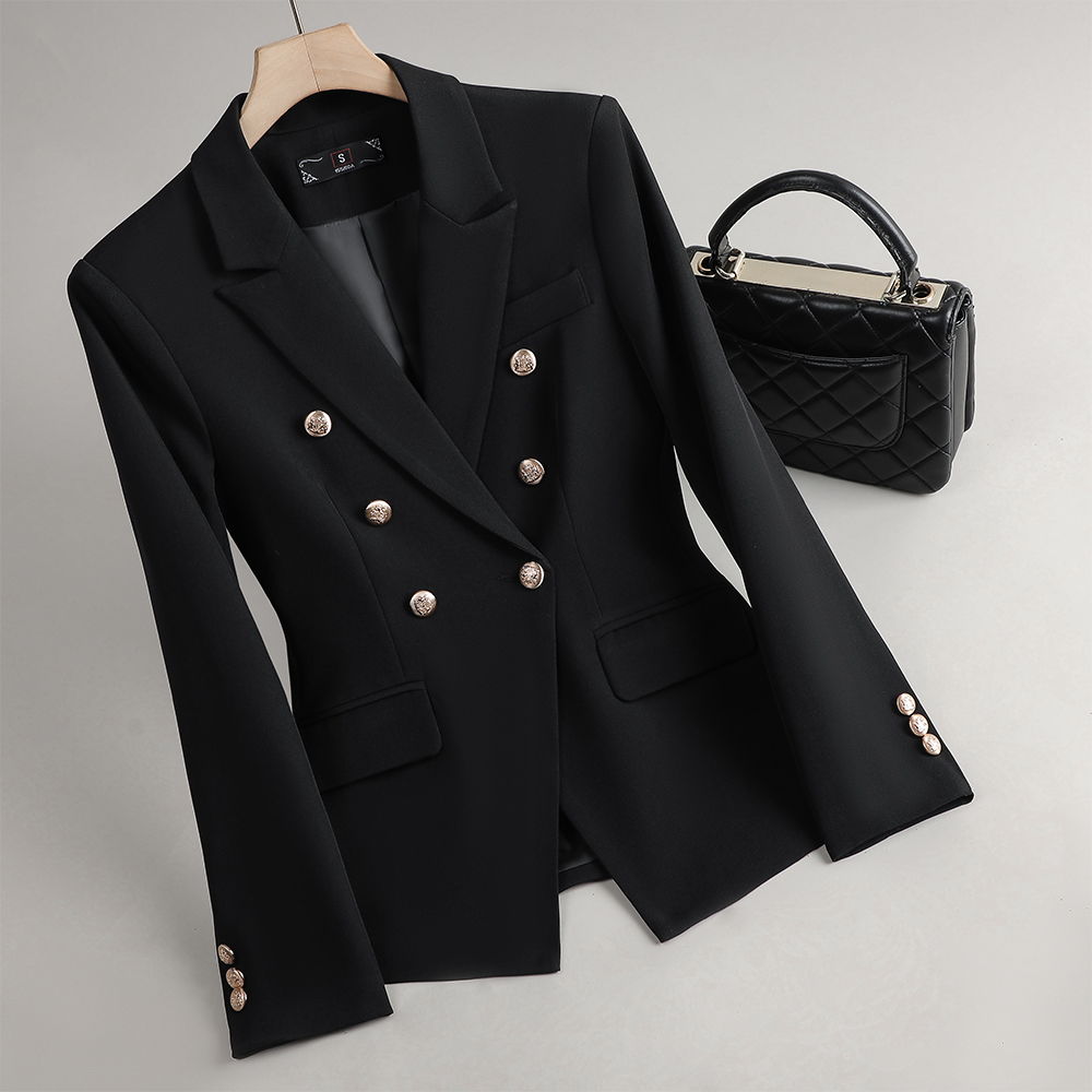 Formal Winter Wear Women Jacket - แฟชั่นสุภาพสตรี Blazer ผู้หญิงสีขาวสีดําแขนยาวหญิงธุรกิจทํางาน Slim เสื้อแจ็คเก็ตอย่างเป็นทางการสําหรับฤดูใบไม้ร่วงฤดูหนาว