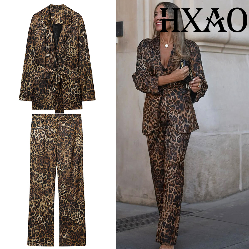 ชุดเซ็ตเสื้อผ้าลายเสือดาว HXAO - Women'S Formal Wear With Pants บทวิจารณ์และราคา