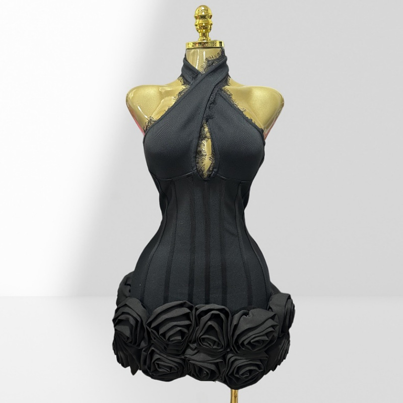 เดรสสั้นสีแดงแบบพันรอบคอและเอว - Women Formal Wear H&M บทวิจารณ์และราคา