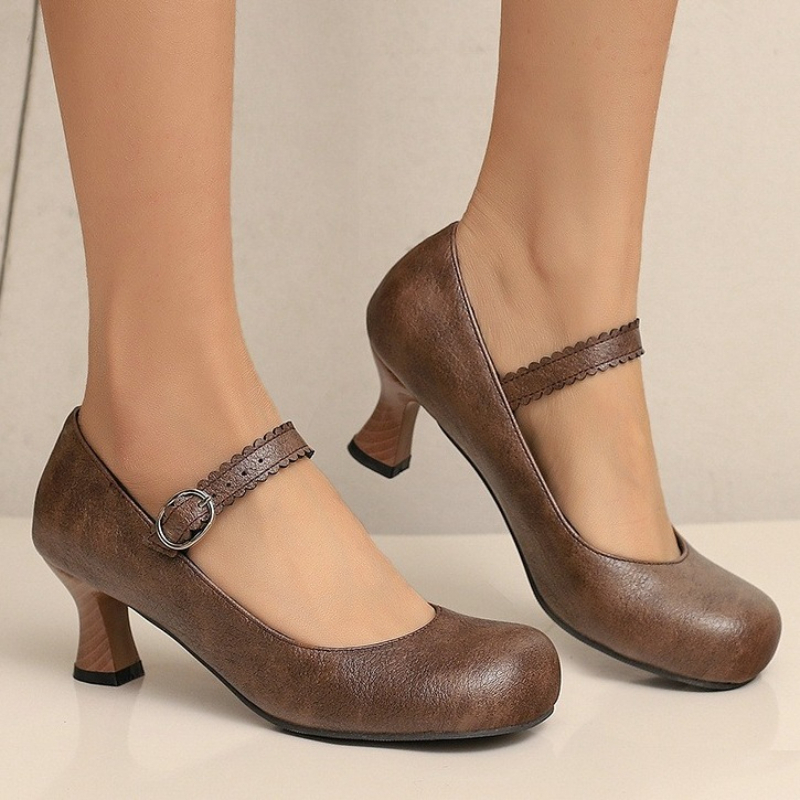 รองเท้าส้นเตี้ยแบบแมรี่เจนสไตล - Formal Women Daily Wear Shoes บทวิจารณ์และราคา