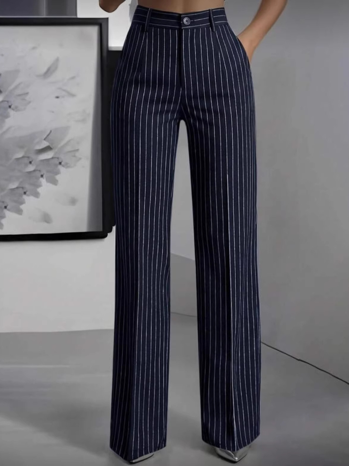 กางเกงสูทขายาวทรงตรงเอวสูง ดีไ - Women'S Formal Wear With Pants บทวิจารณ์และราคา