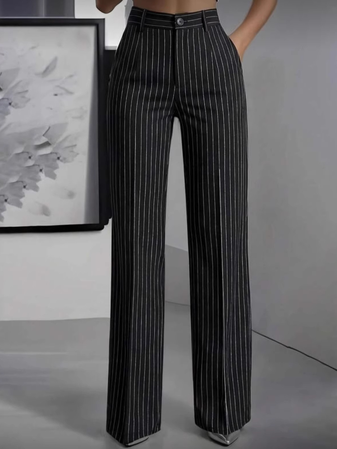 กางเกงสูทขายาวทรงตรงเอวสูง ดีไ - Women'S Formal Wear With Pants บทวิจารณ์และราคา