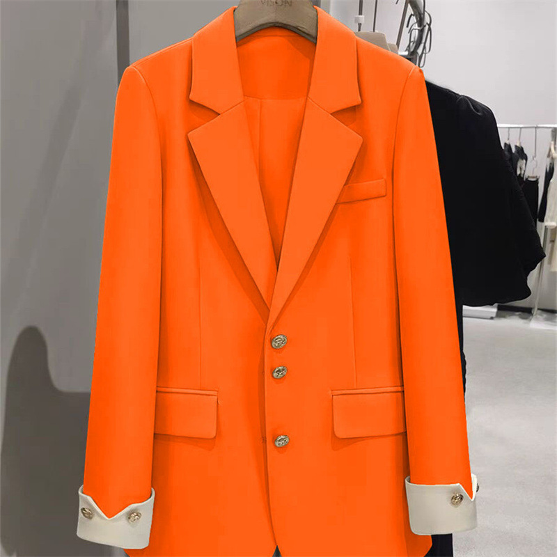 แฟชั่นสุภาพสตรี Blazer บล็อกสี - Formal Winter Wear Women Jacket บทวิจารณ์และราคา