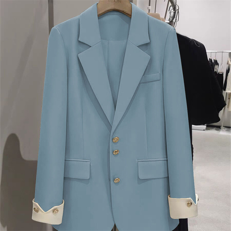 แฟชั่นสุภาพสตรี Blazer บล็อกสี - Formal Winter Wear Women Jacket บทวิจารณ์และราคา