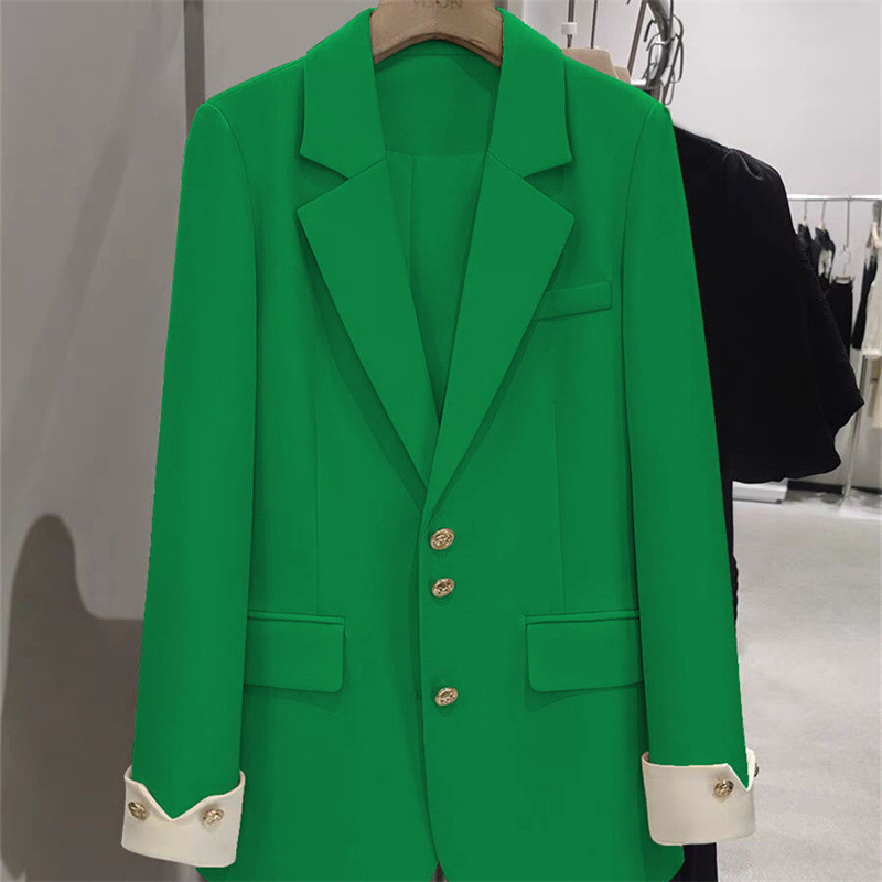 แฟชั่นสุภาพสตรี Blazer บล็อกสี - Formal Winter Wear Women Jacket บทวิจารณ์และราคา