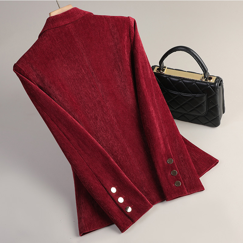 สีเหลืองทองกำมะหยี่เบลเซอร์ผู้ - Formal Winter Wear Women Jacket บทวิจารณ์และราคา