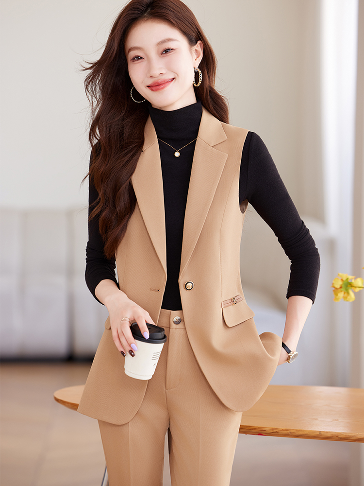 ชุดสูทกางเกง2ชิ้นสีขาวสีกากีสี - Women Formal Wear Shirt And Pant บทวิจารณ์และราคา