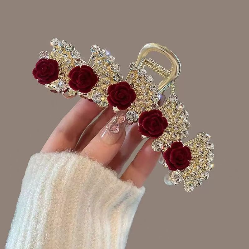 กิ๊บติดผมลายดอกไม้สีแดงวินเทจป - Women'S Formal Wear Accessories บทวิจารณ์และราคา