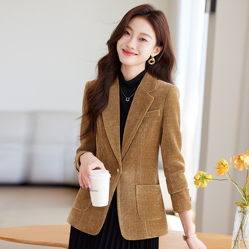 เสื้อเบลเซอร์ผู้หญิง สีดำ แดง  - Formal Winter Wear Women Jacket บทวิจารณ์และราคา