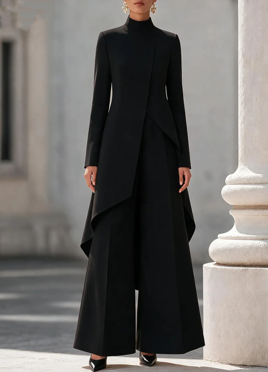 ชุดเซ็ตผู้หญิงสองชิ้น เสื้อคอเ - Women'S Formal Wear With Pants บทวิจารณ์และราคา