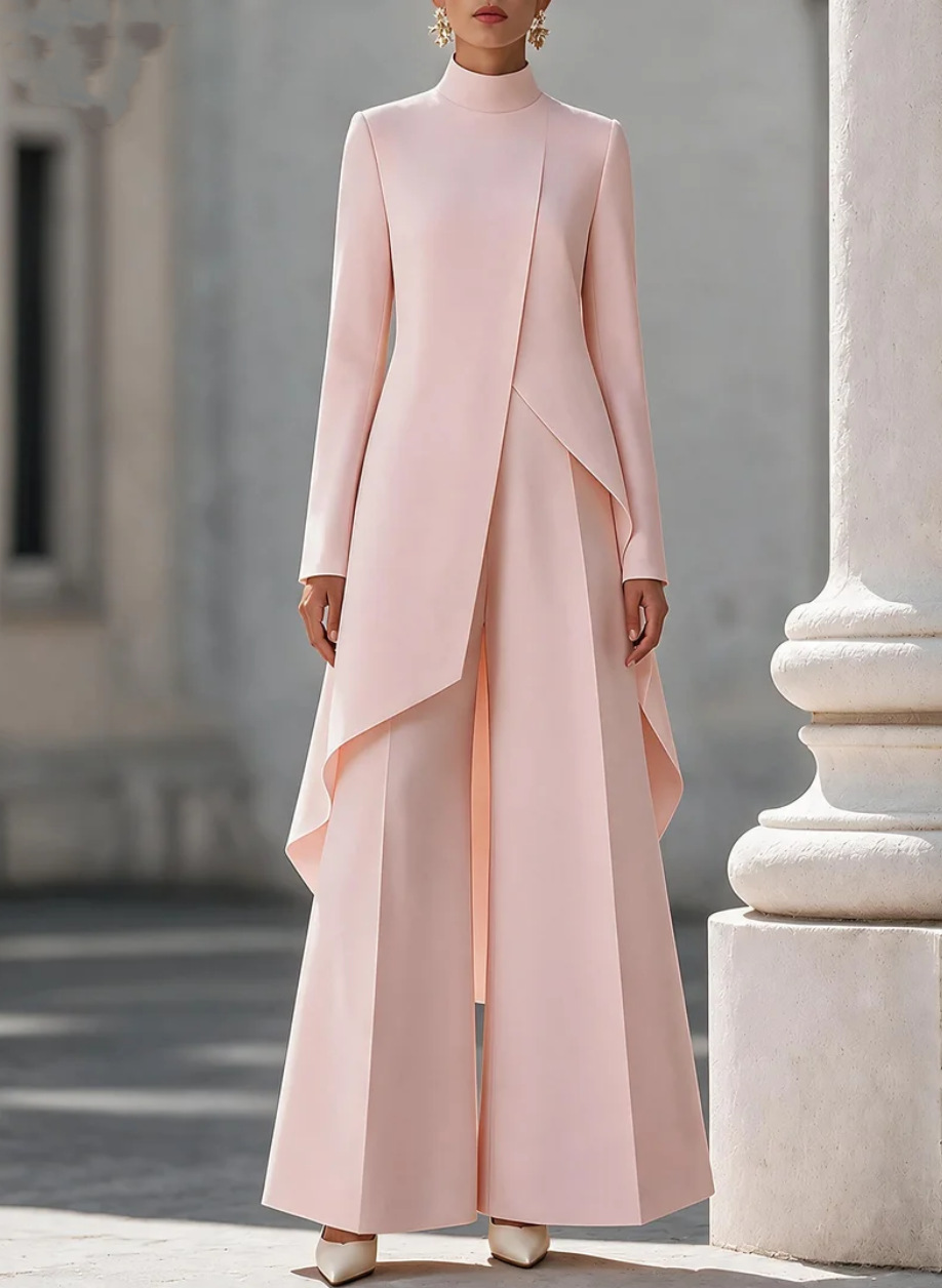 ชุดเซ็ตผู้หญิงสองชิ้น เสื้อคอเ - Women'S Formal Wear With Pants บทวิจารณ์และราคา