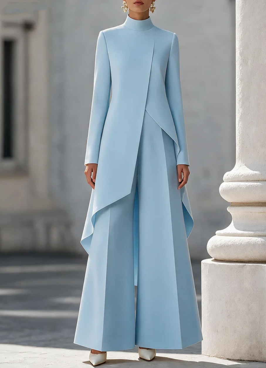 ชุดเซ็ตผู้หญิงสองชิ้น เสื้อคอเ - Women'S Formal Wear With Pants บทวิจารณ์และราคา