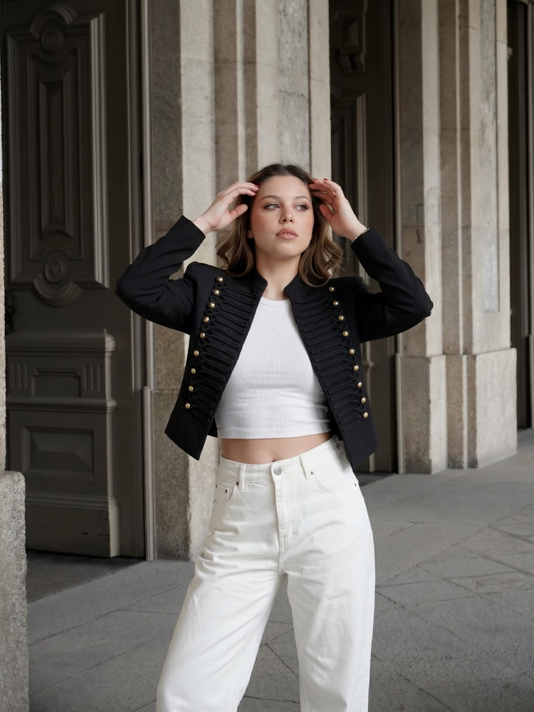เสื้อแจ็คเก็ตนโปเลียนสไตล์วินเ - Women'S Formal Wear Jackets บทวิจารณ์และราคา